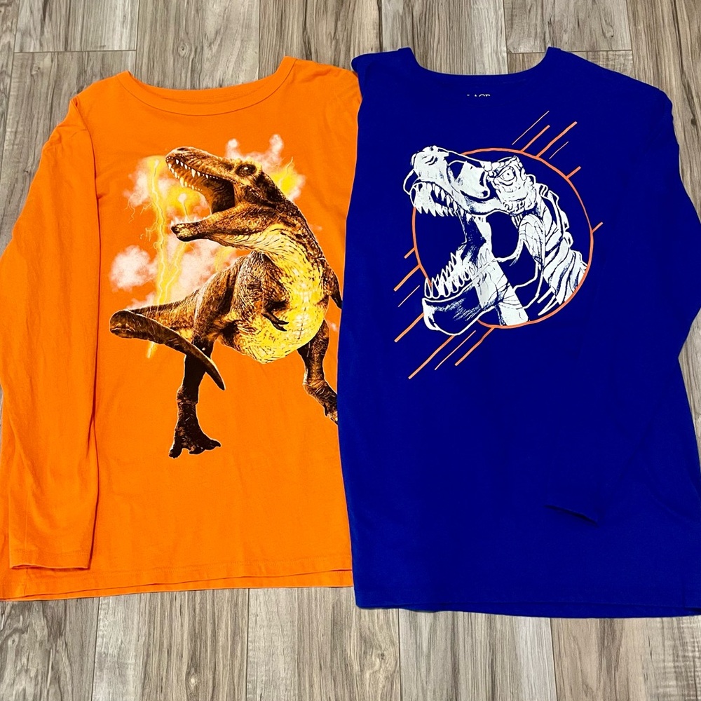 Children's Place - Lot of 2 - Dinosaur Graphic Long Sleeve Shirts - 2XL